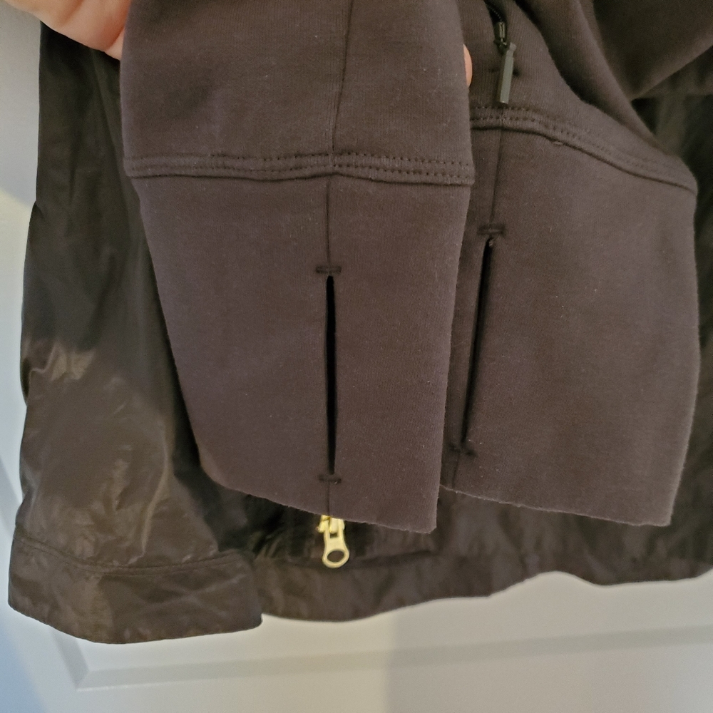 Athleta Women's grey hooded layered light weight athletic jacket, size XS - Picture 9 of 11